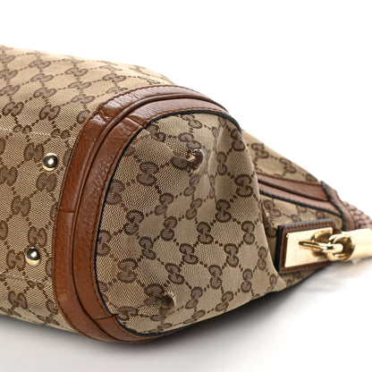 Gucci Monogram Cellarius Calfskin Medium Bella Hobo Beige Ebony Cuir 8 of 16