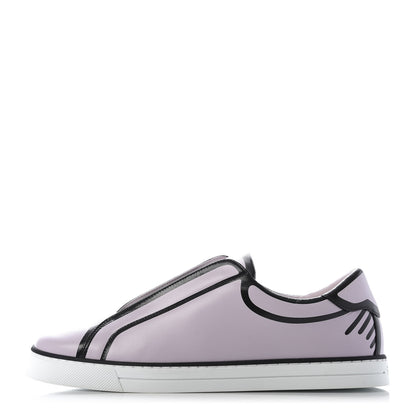 Fendi X JOSHUA VIDES Nappa Rockoclick Slip On Sneakers 38 Pink Xiloph White Black 1 of 9