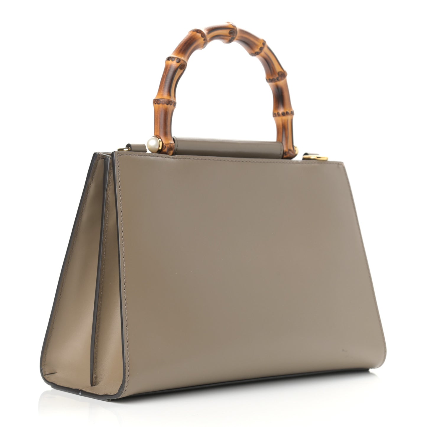 Nappa Bamboo Web Small Nymphaea Top Handle Bag Brown