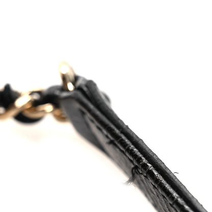 Chanel Shiny Crumpled Sheepskin Shearling Waist Bag Black Beige 11 of 13