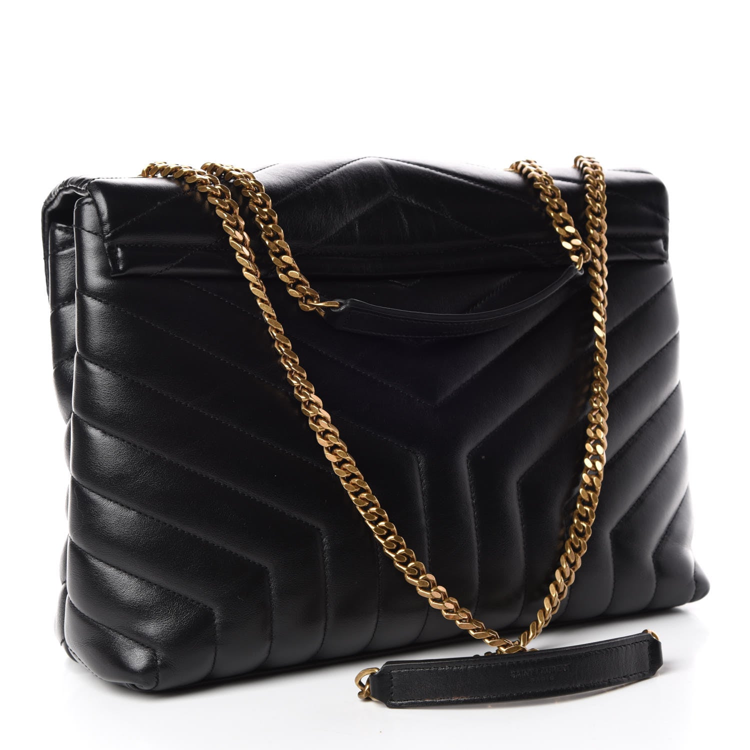 Saint Laurent Calfskin Y Quilted Monogram Medium Loulou Chain Satchel Black 3 of 11