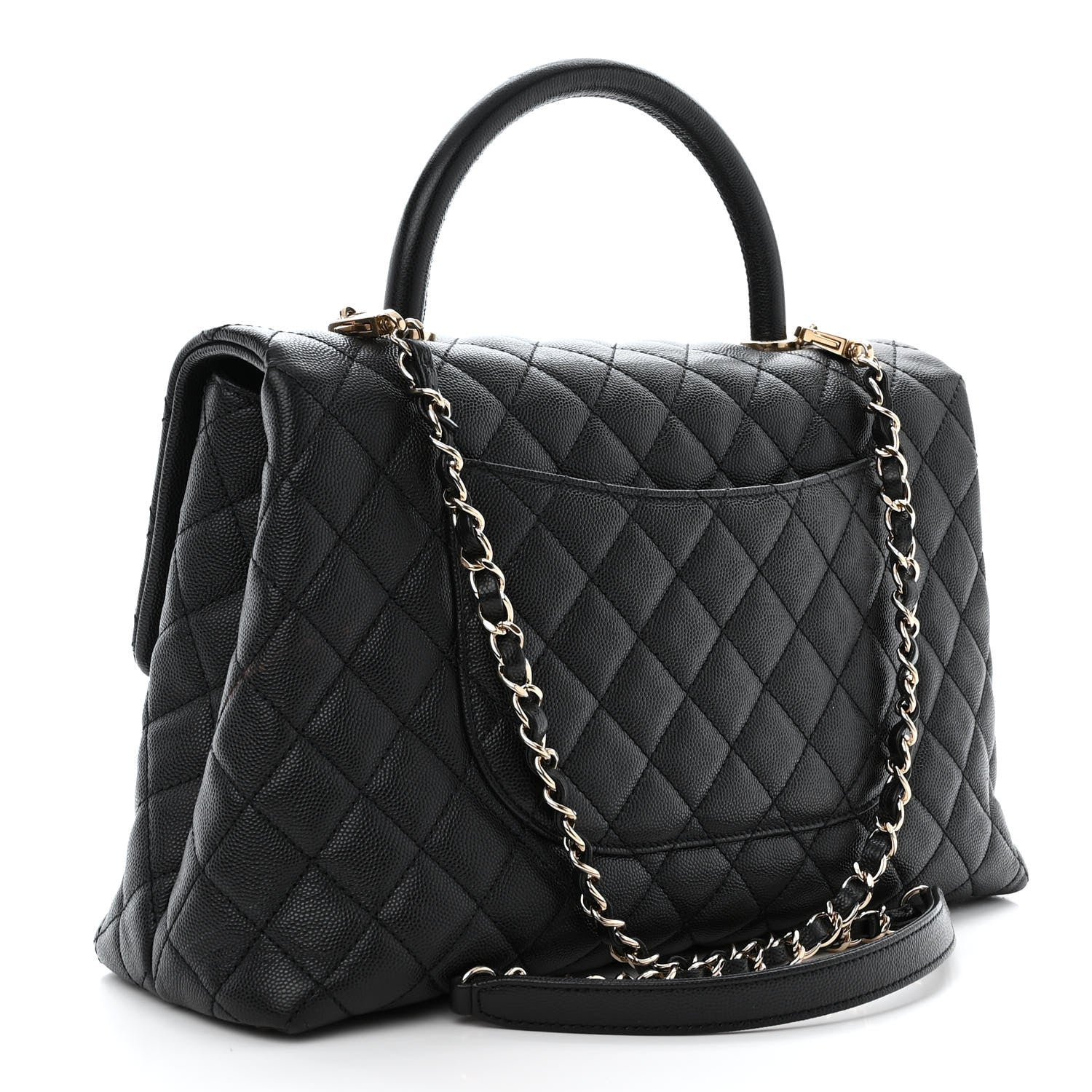 Chanel Caviar Quilted Medium Coco Handle Flap Black 3 of 10