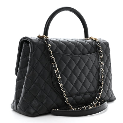 Chanel Caviar Quilted Medium Coco Handle Flap Black 3 of 10