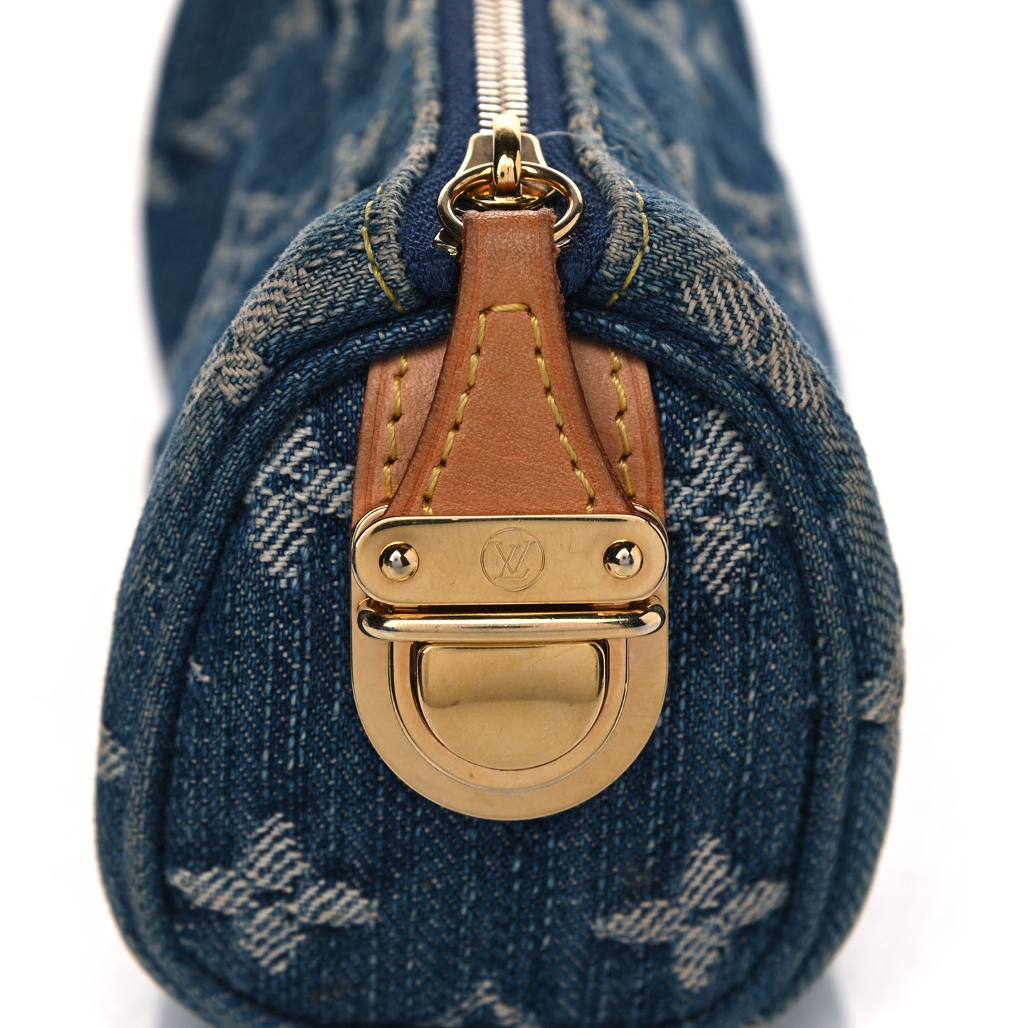 Monogram Denim Pochette Speedy PM Key Holder Blue