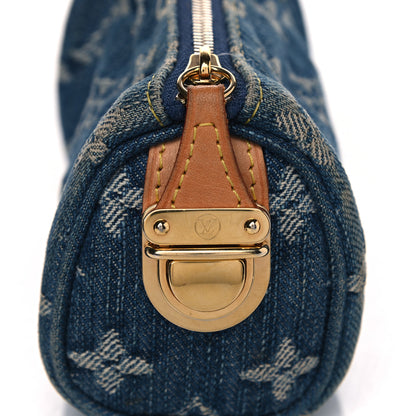 Louis Vuitton Monogram Denim Pochette Speedy PM Key Holder Blue 6 of 7