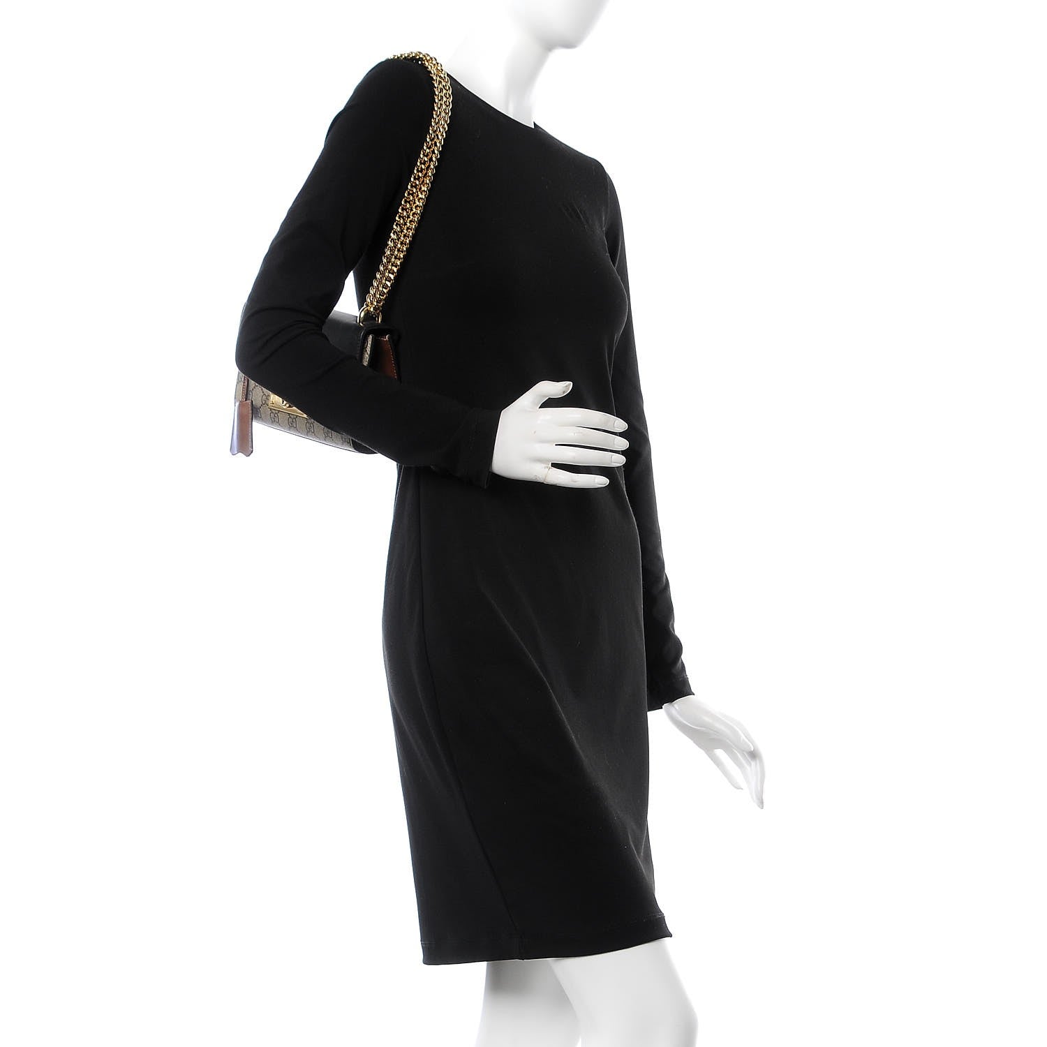 Gucci GG Supreme Monogram Calfskin Small Padlock Shoulder Bag Beige Black Cuir 2 of 10