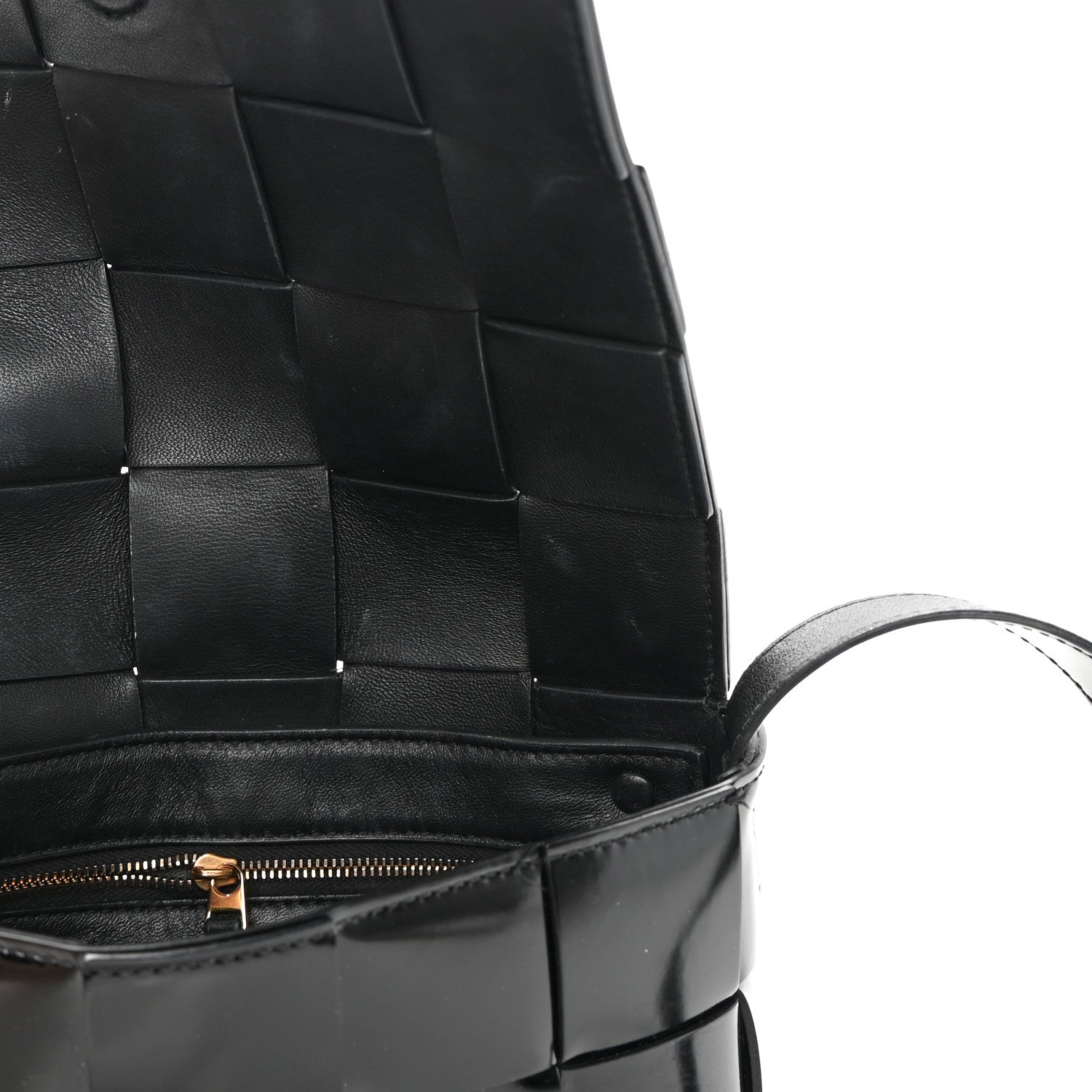 Bottega Veneta Patent Maxi Intrecciato Cassette Crossbody Bag Black 10 of 11