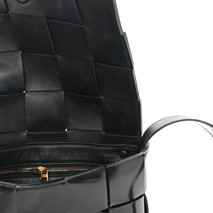 Bottega Veneta Patent Maxi Intrecciato Cassette Crossbody Bag Black 10 of 11