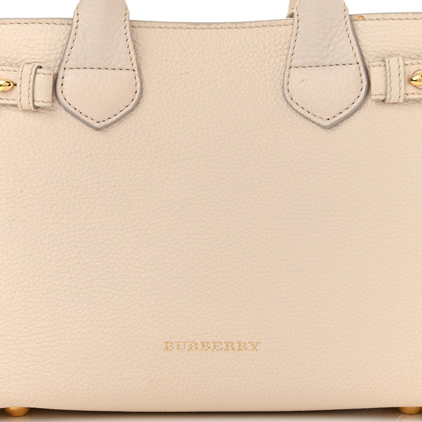 Grainy Calfskin House Check Small Banner Tote Beige