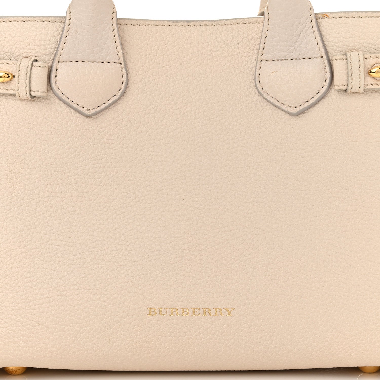 Burberry Grainy Calfskin House Check Small Banner Tote Beige 7 of 13
