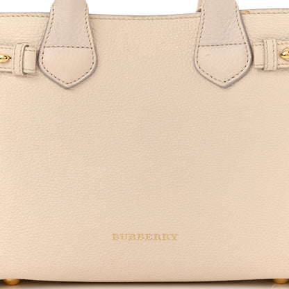 Burberry Grainy Calfskin House Check Small Banner Tote Beige 7 of 13