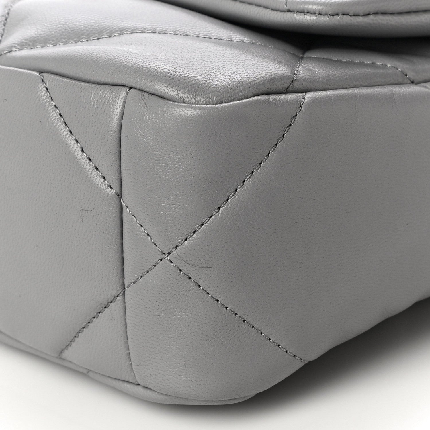 Chanel Goatskin Quilted Medium Chanel 19 Flap Grey 10 of 12