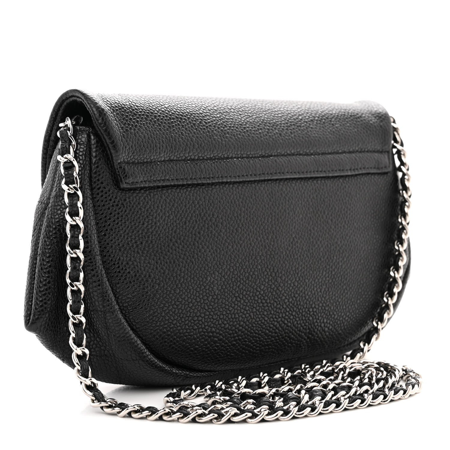 Chanel Caviar Half Moon Wallet On Chain WOC Black 3 of 11