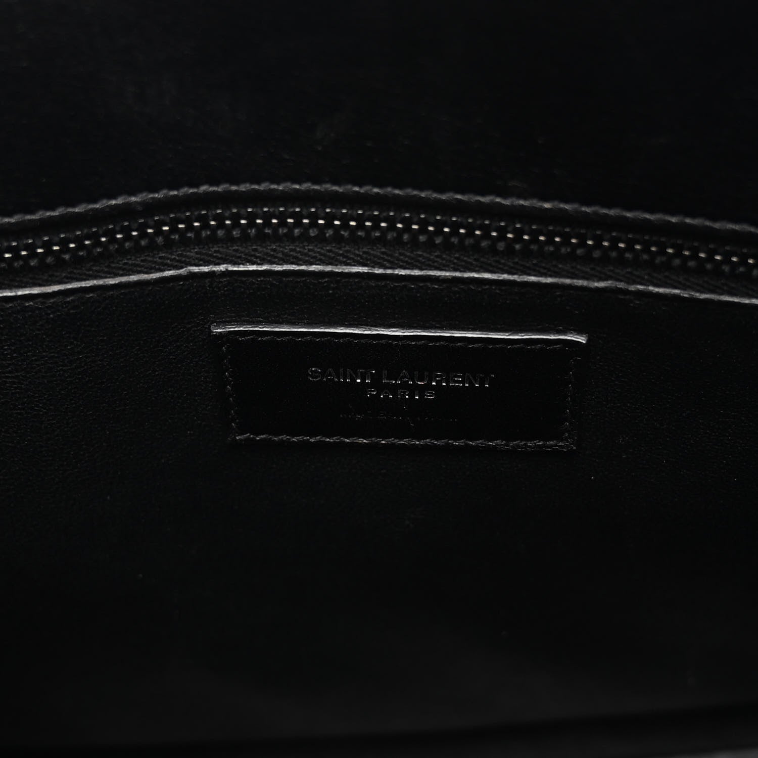 Saint Laurent Calfskin Crocodile Embossed Small Sac de Jour Black 7 of 13