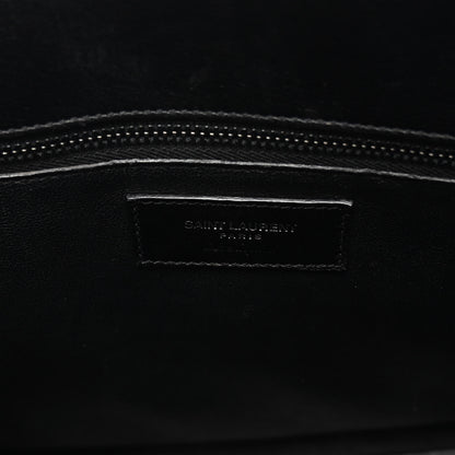 Saint Laurent Calfskin Crocodile Embossed Small Sac de Jour Black 7 of 13