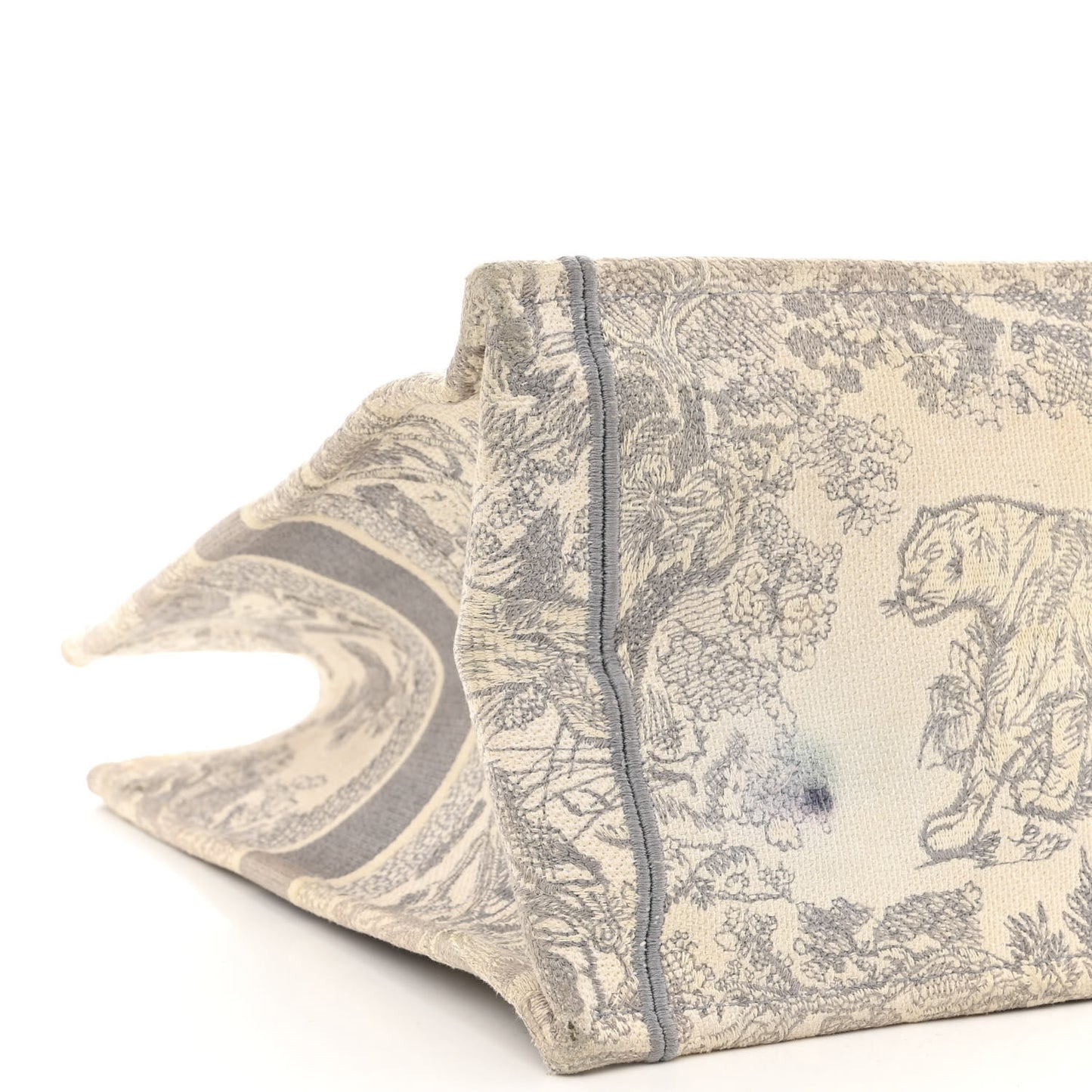 Canvas Embroidered Large Dioriviera Toile De Jouy Book Tote Gray