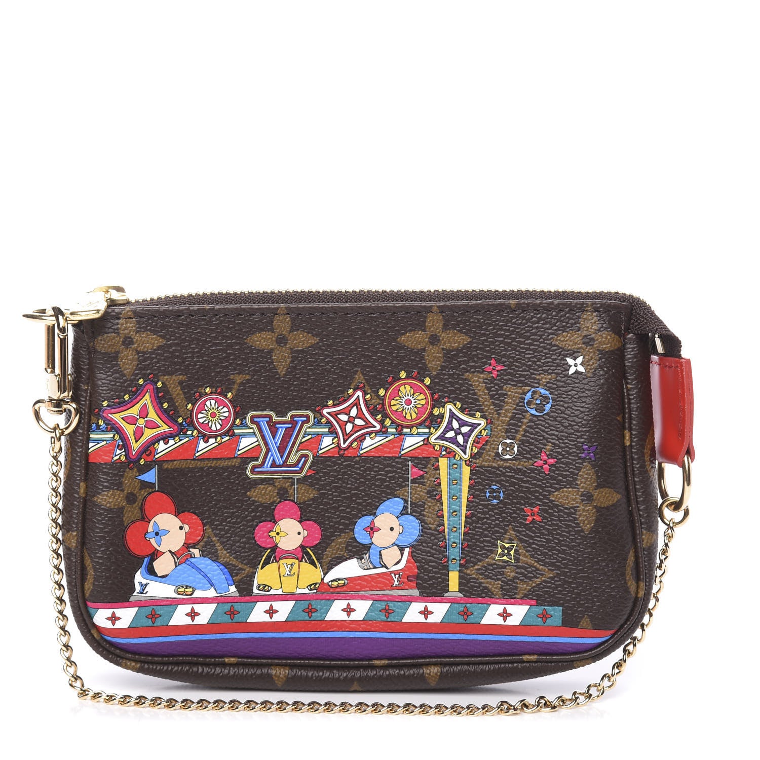 Louis Vuitton Monogram 2020 Christmas Animation Bumper Cars Mini Pochette Accessories Coquelicot 1 of 8