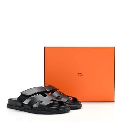 Hermes Calfskin Womens Chypre Sandals 36.5 Black 9 of 9