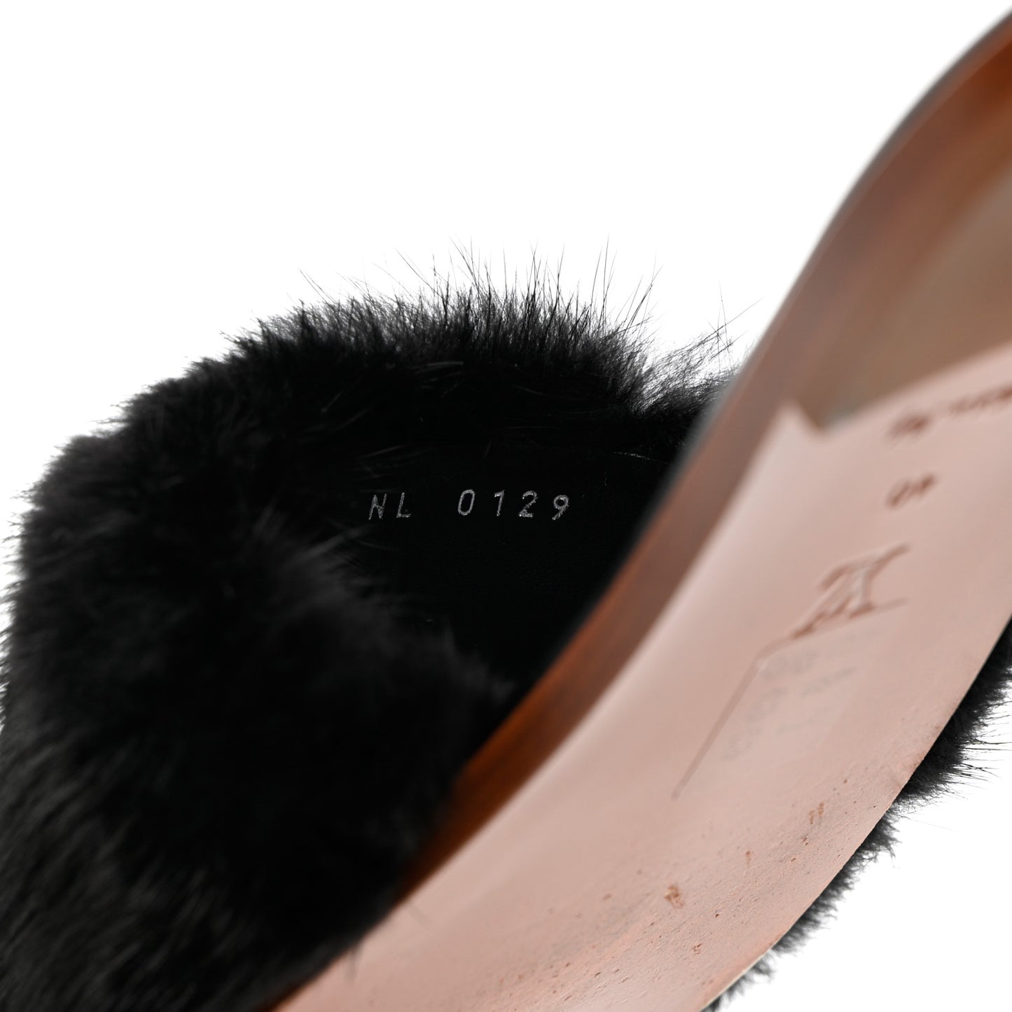 Mink Fur Lock It Flat Mule 40 Black
