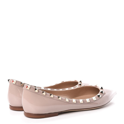 Valentino Garavani Patent Rockstud Ballerina Flats 37.5 Poudre 4 of 8