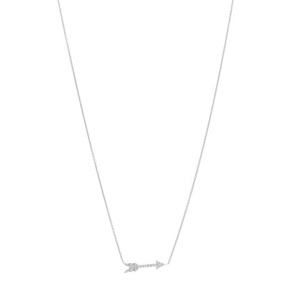 Roberto Coin 18K White Gold Diamond Tiny Treasures Arrow Pendant Necklace 1 of 4