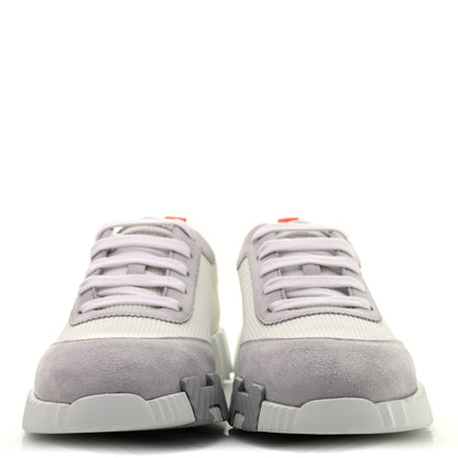 Hermes Technical Canvas Suede Bouncing Sneakers 37 White Multicolor 2 of 8