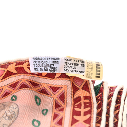 Hermes Cashmere Silk Cavaliers du Caucase Shawl 140 Rose Pale Bleu Framboise 2 of 4