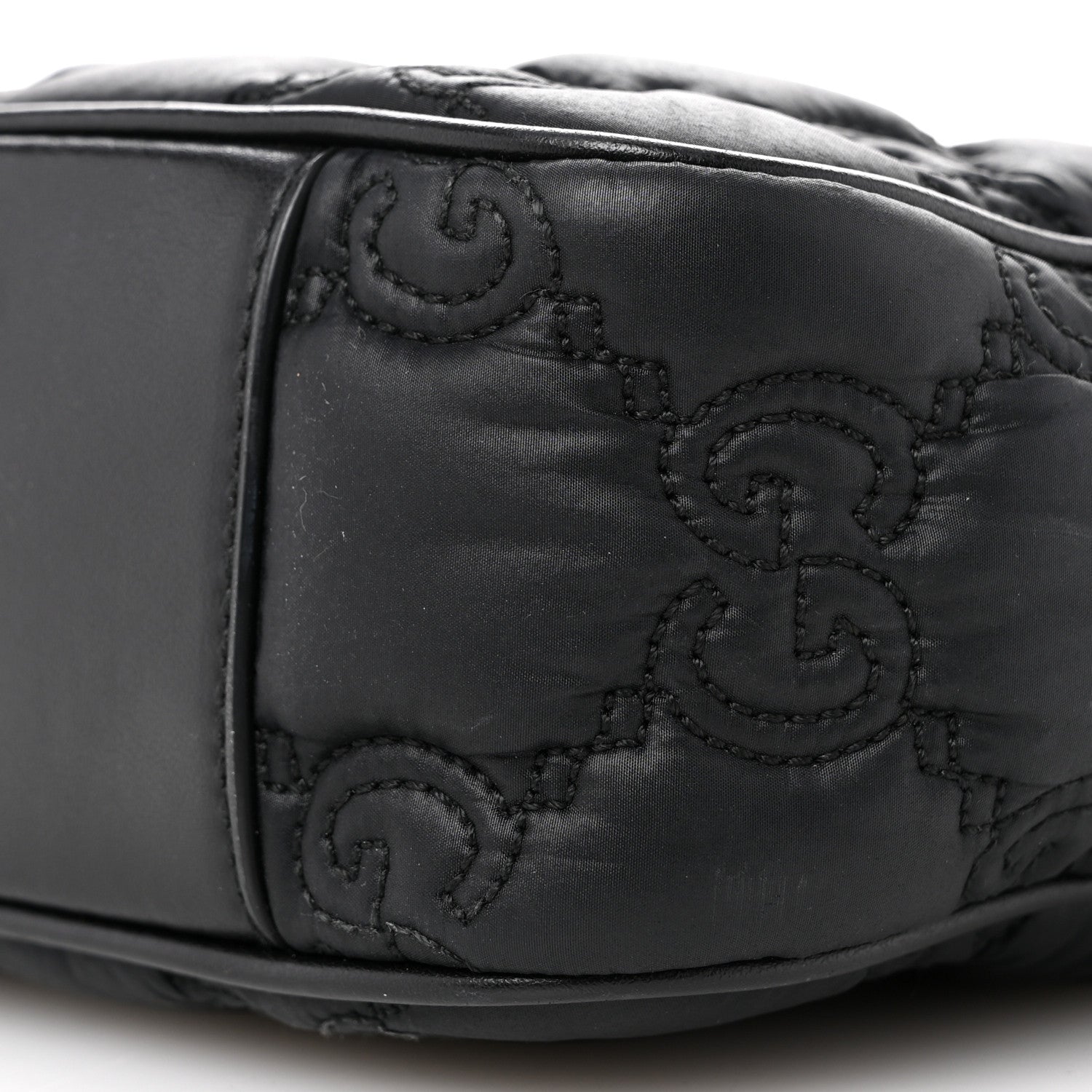 Gucci Nylon Calfskin Enamel GG Matelasse Shoulder Bag Black 10 of 10