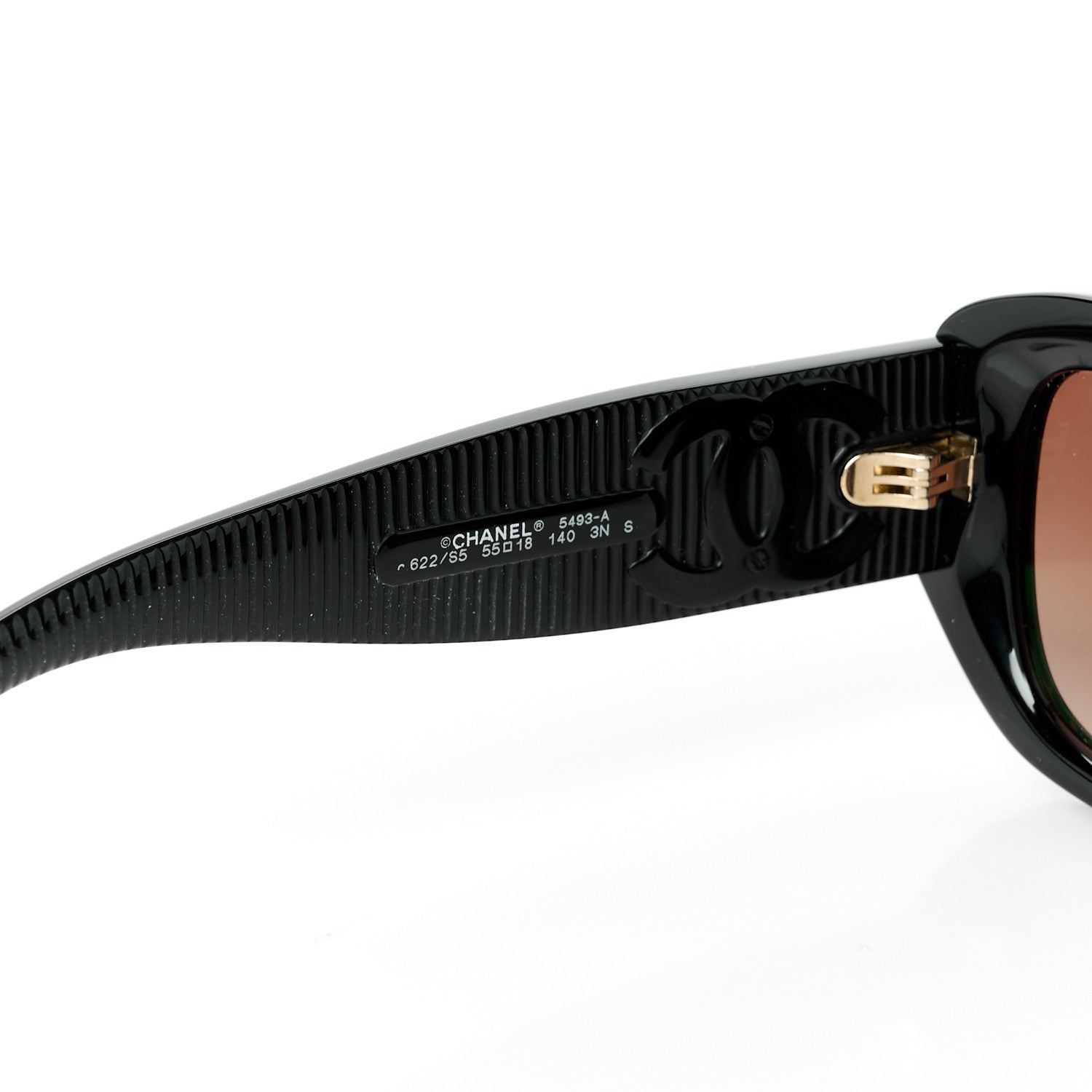 Chanel Acetate Rectangle Sunglasses 5493 Black Brown 5 of 8