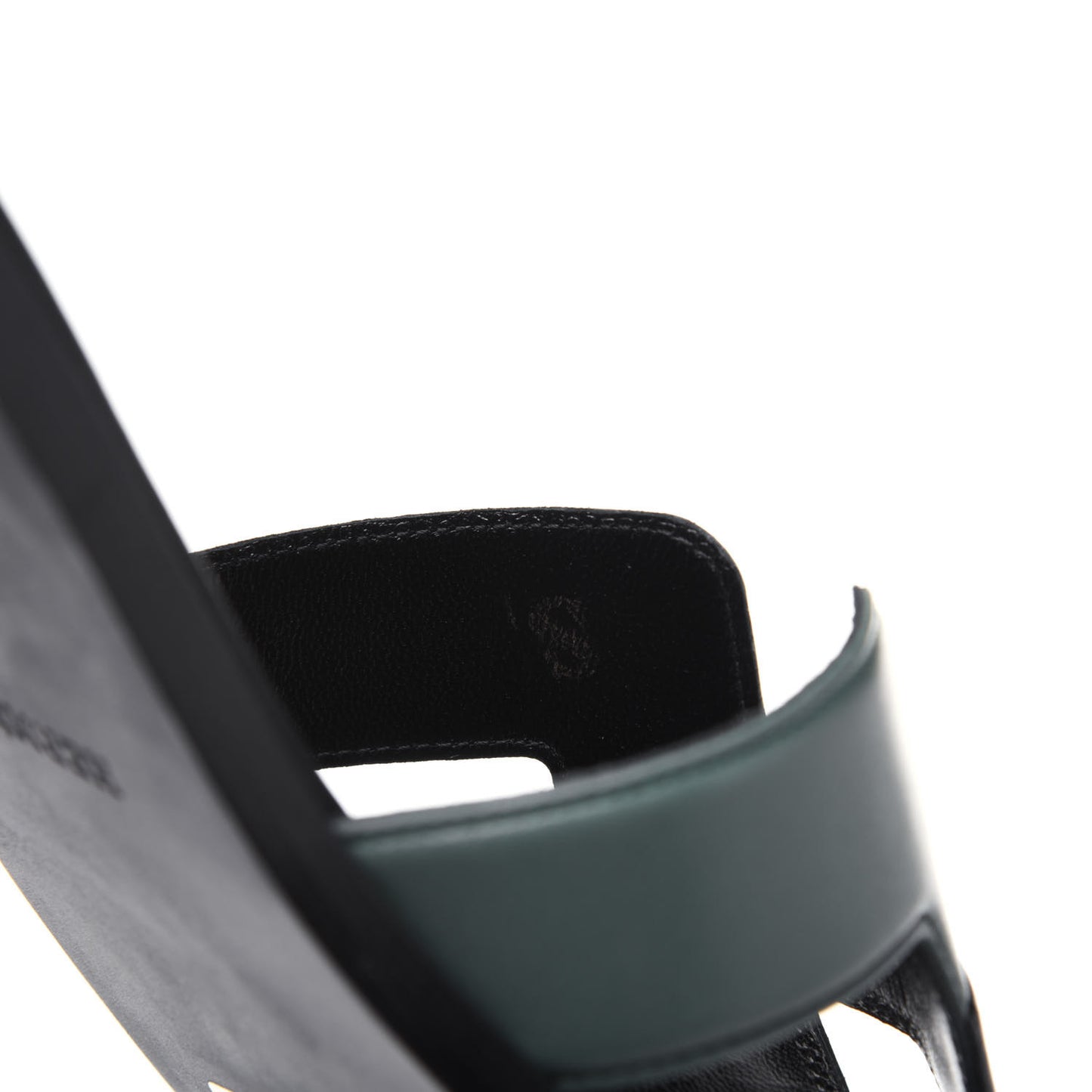 Box Calfskin Oran Sandals 39 Black Lichen