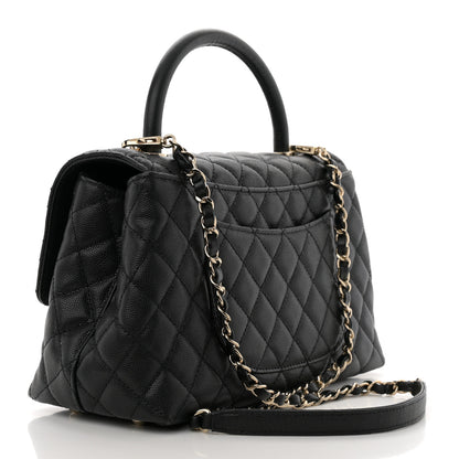 Chanel Caviar Quilted Small Coco Handle Flap Black 3 of 10