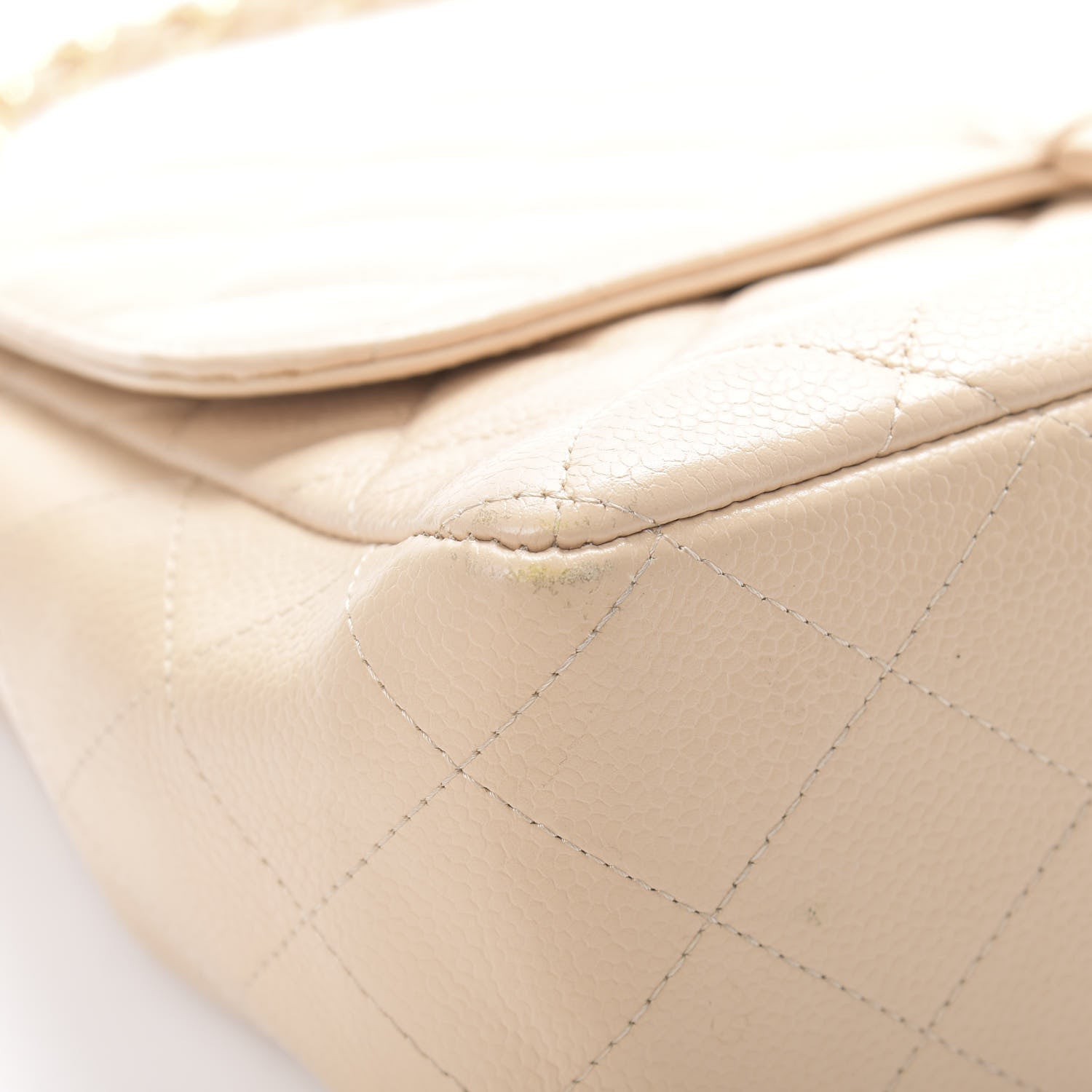 Chanel Caviar Quilted Jumbo Single Flap Beige Clair 8 of 15