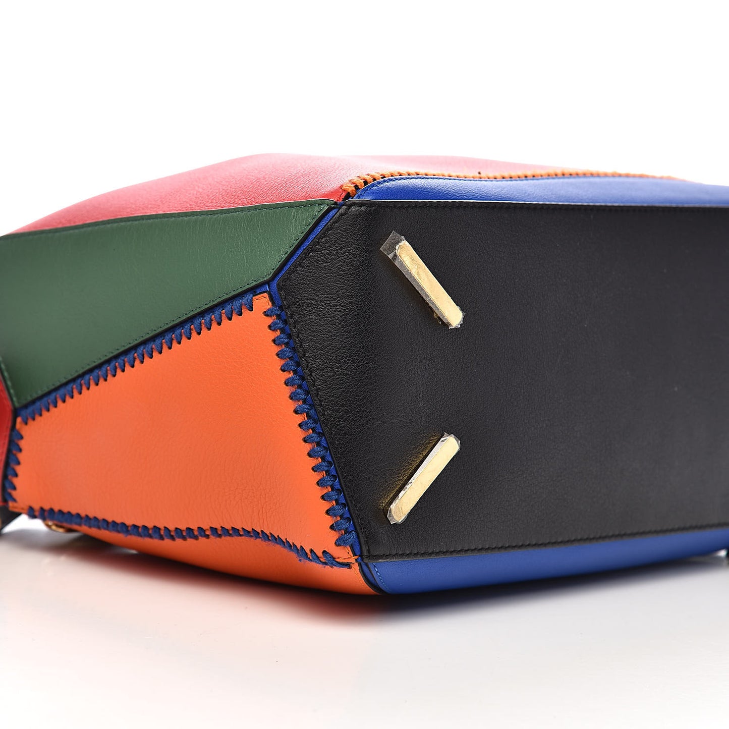 Calfskin Medium Patchwork Puzzle Bag Multicolor