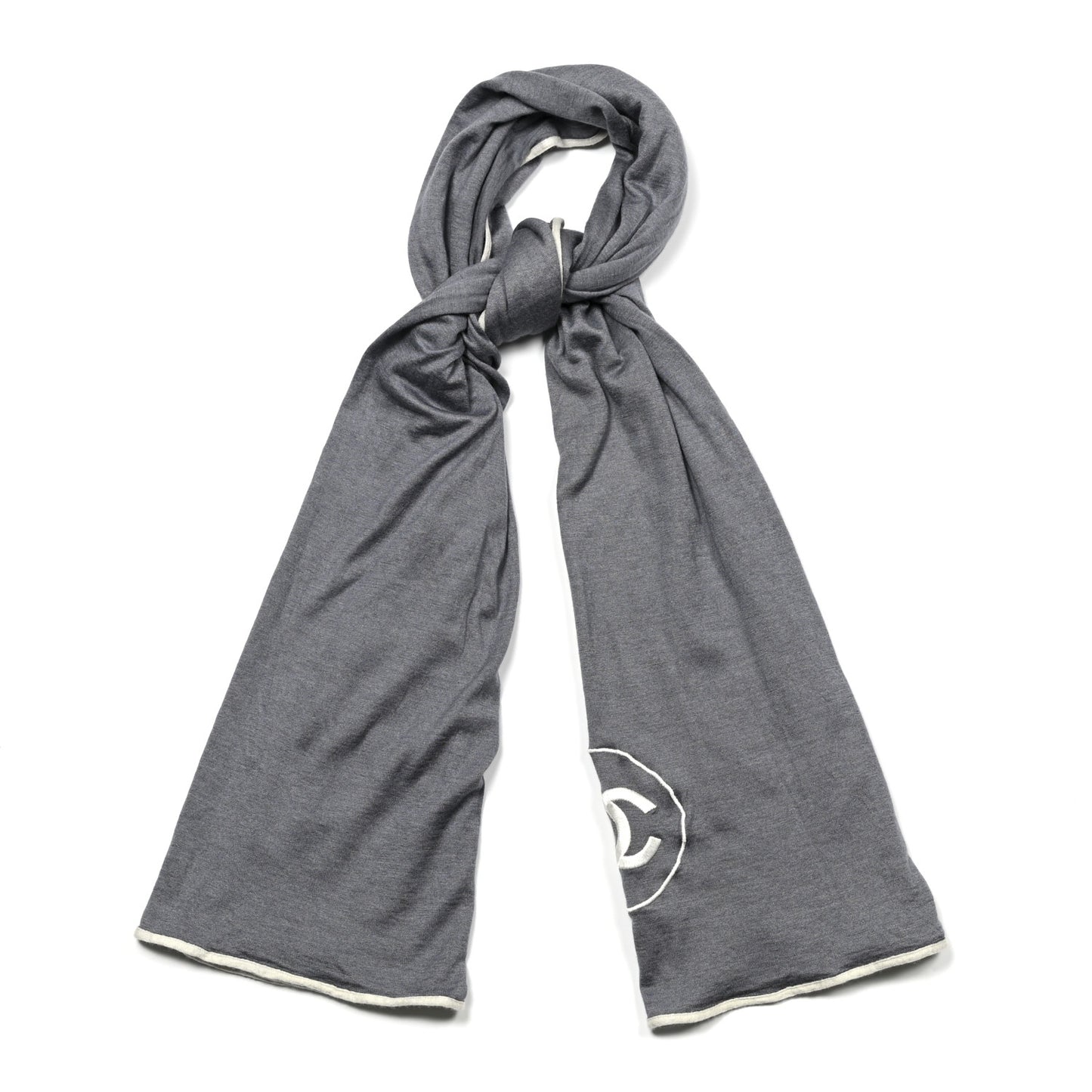 Cashmere Silk CC Scarf Grey