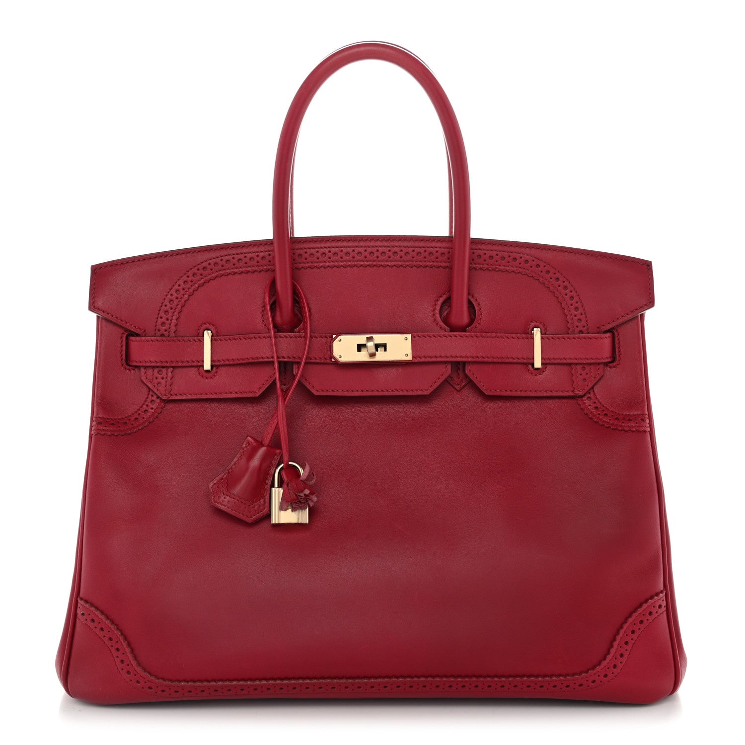 Hermes Tadelakt Ghillies Birkin 35 Rubis 1 of 12