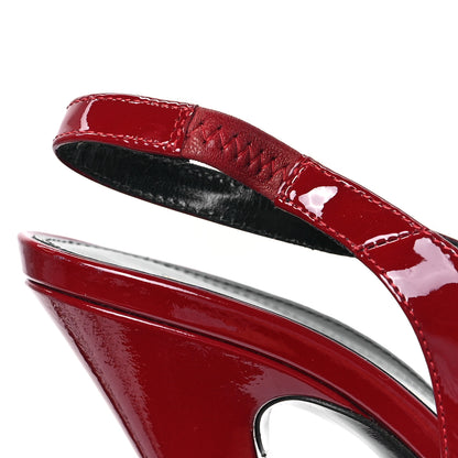 Saint Laurent Patent Venus 110 Slingback Pumps 39 Hot Red 10 of 12