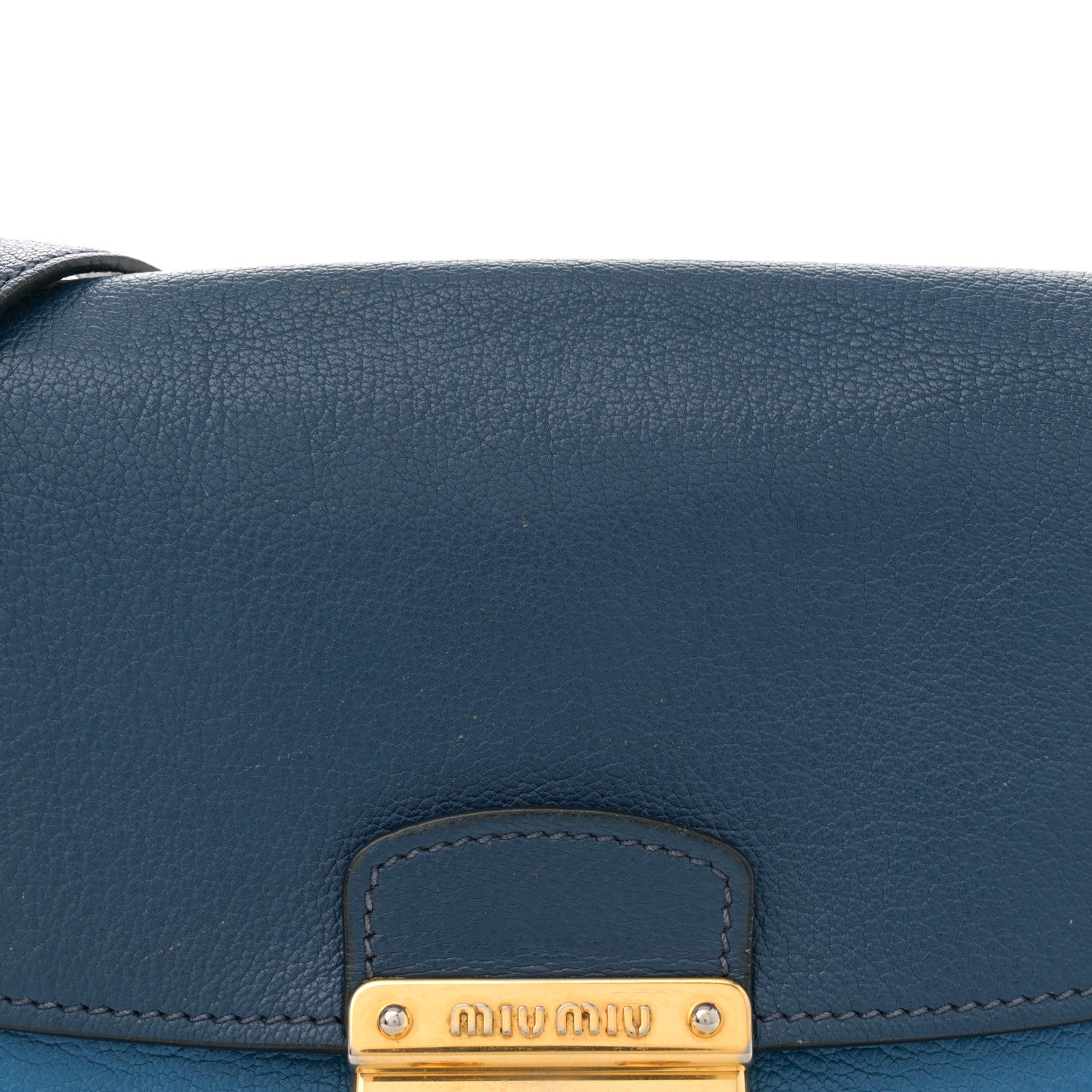 Miu Miu Madras Bicolor Shoulder Bag Marea Cobalt 8 of 15