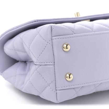 Chanel Caviar Quilted Mini Coco Handle Flap Light Purple 9 of 11