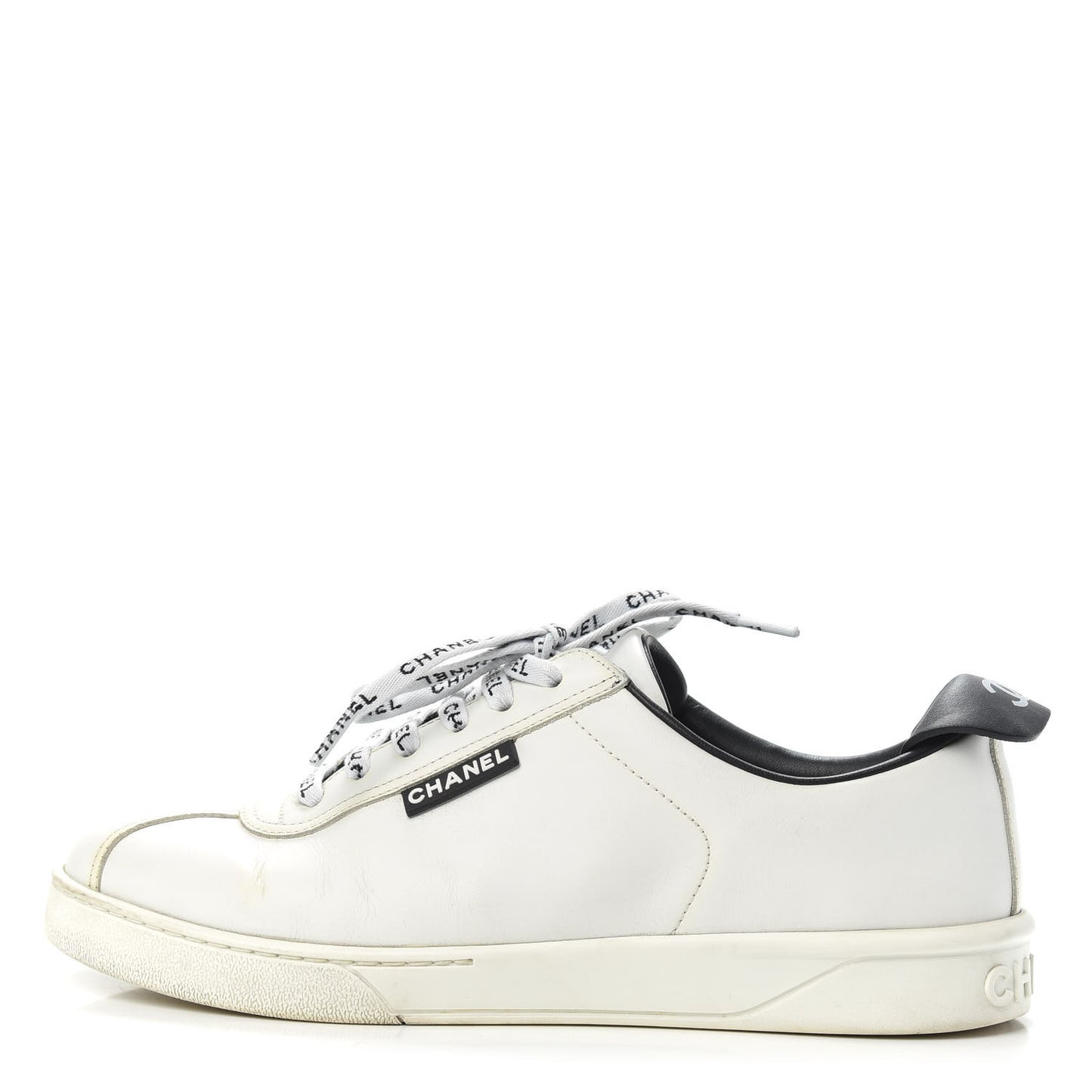 Calfskin CC Womens Sneakers 38.5 White