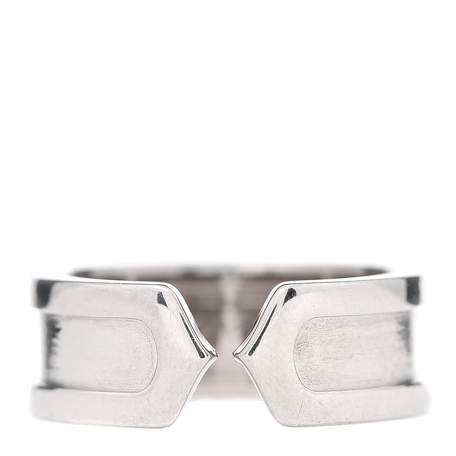 Cartier 18K White Gold 6.5mm C De Ring 47 4 1 of 5