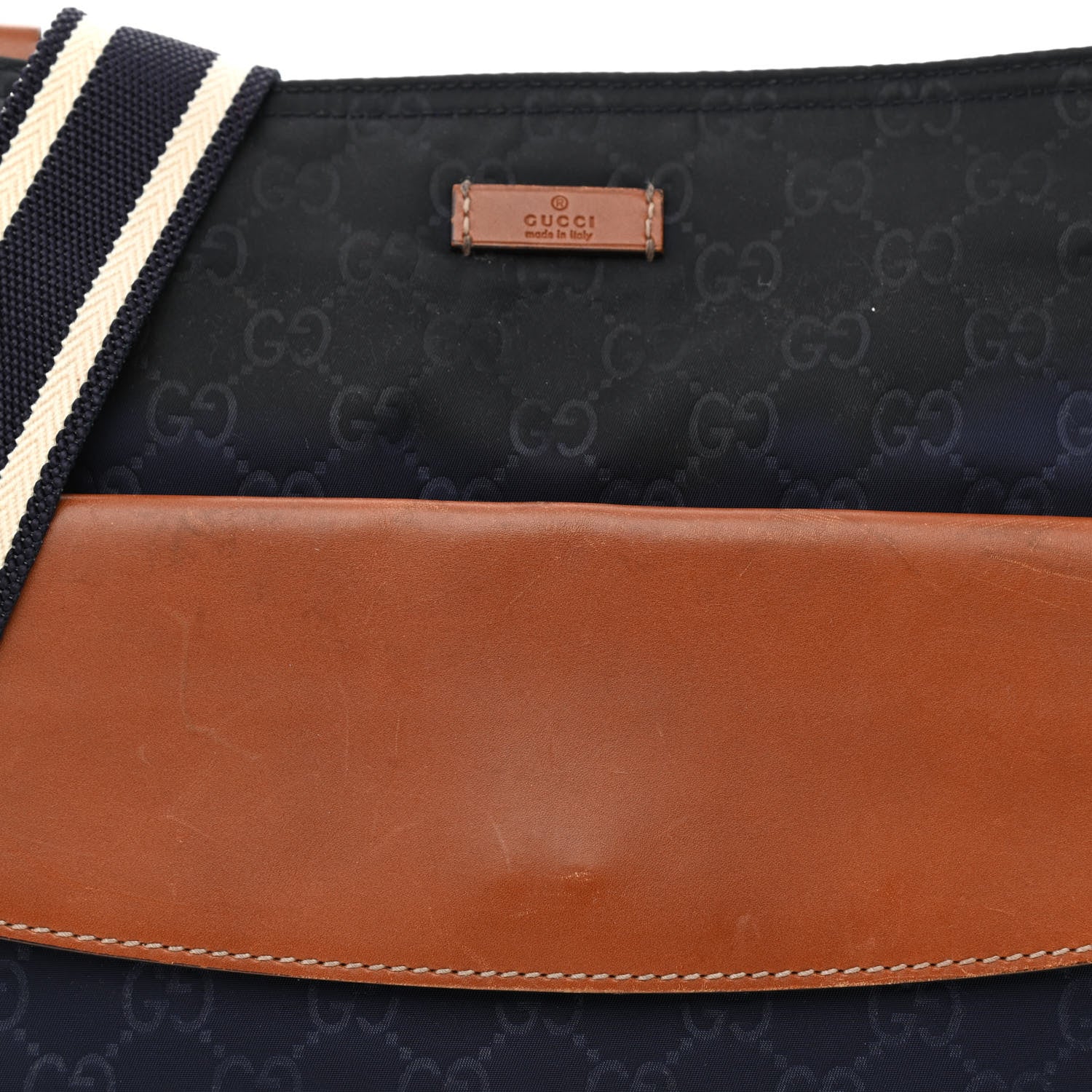 Gucci Nylon Monogram Signature Web Small Messenger Navy 8 of 10