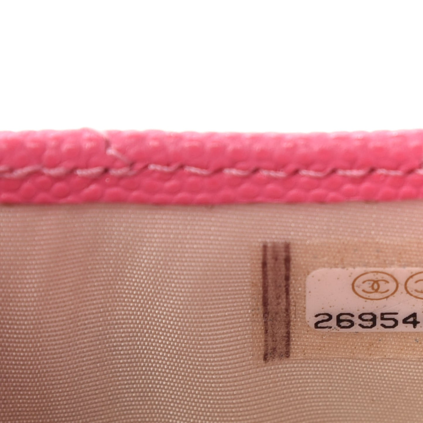 Caviar Quilted Card Holder Pink