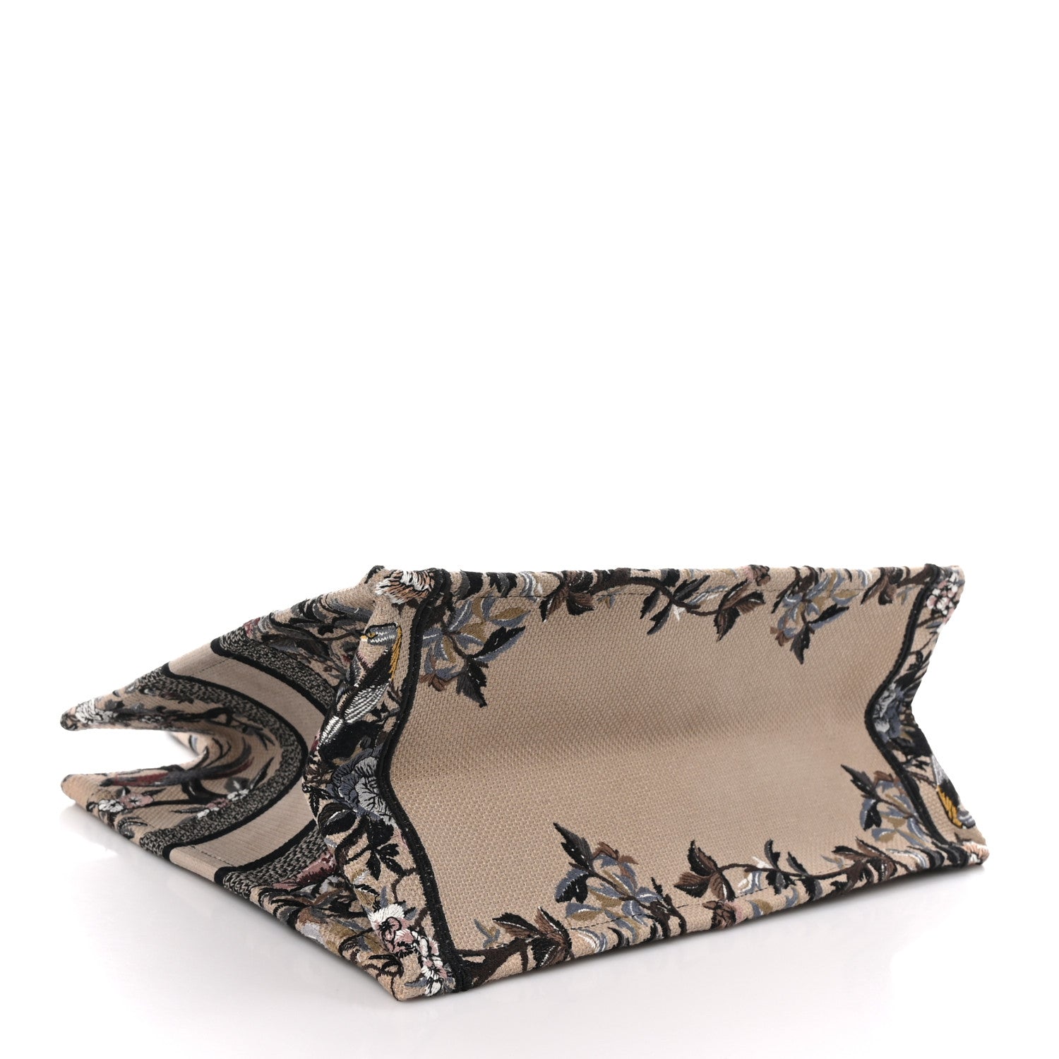 Christian Dior Canvas Embroidered Jardin D'Hiver Medium Book Tote Beige Multicolor 4 of 9