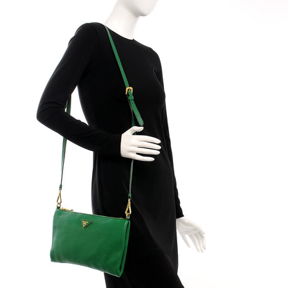 Prada Vitello Daino Crossbody Bag Verde 2 of 8