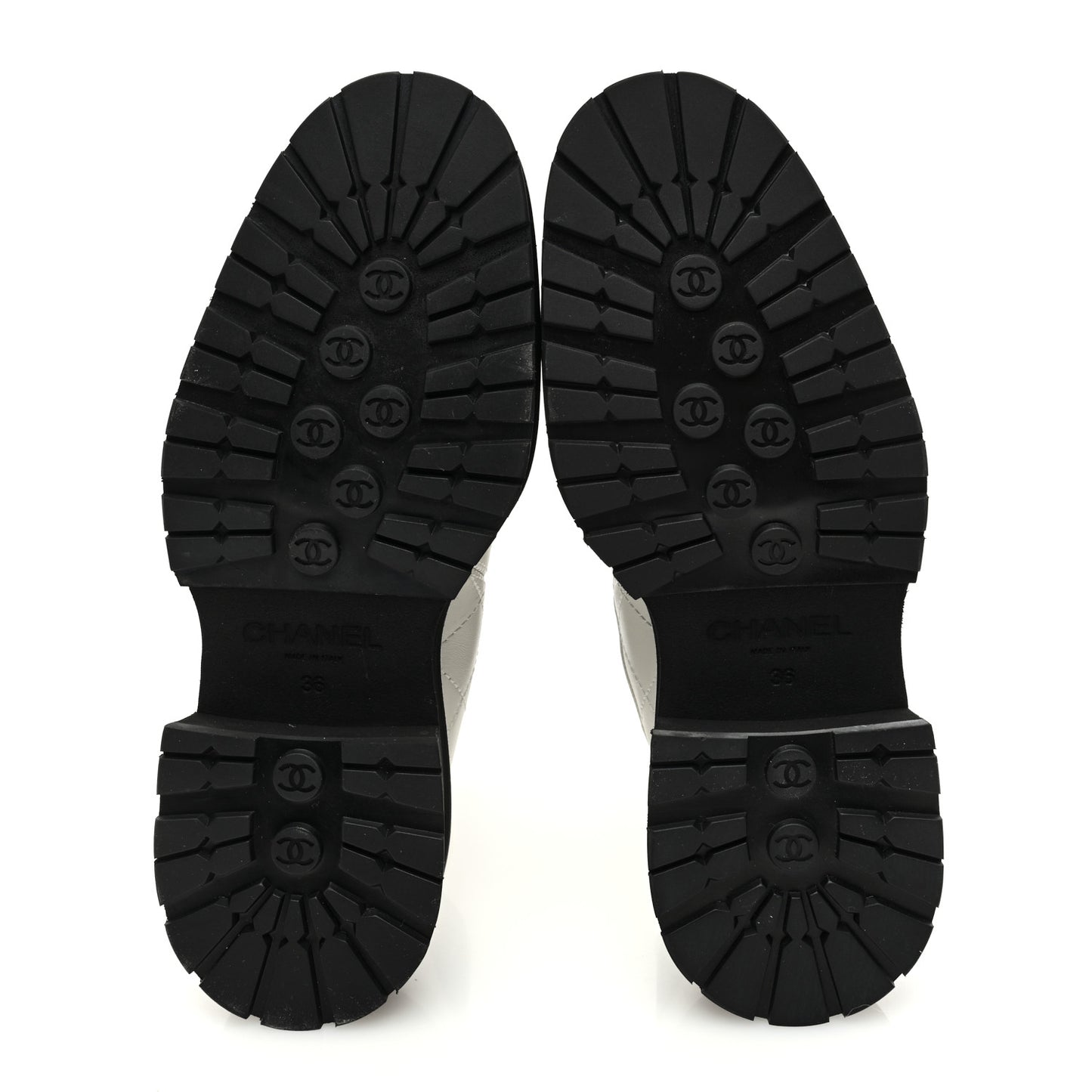 Calfskin Patent Cap Toe Quilted Short Boots 36 White Black