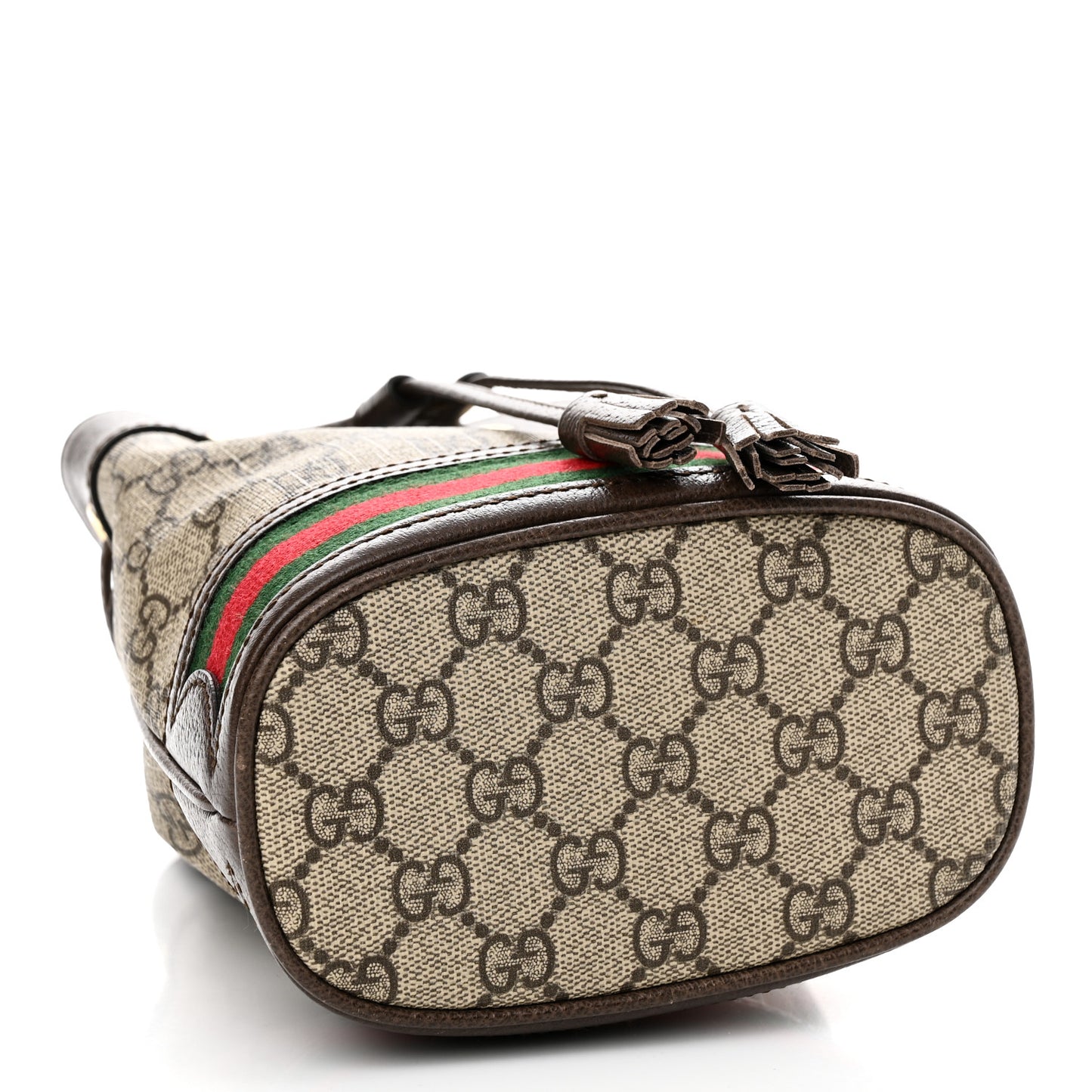 GG Supreme Monogram Web Mini Ophidia Bucket Bag Brown