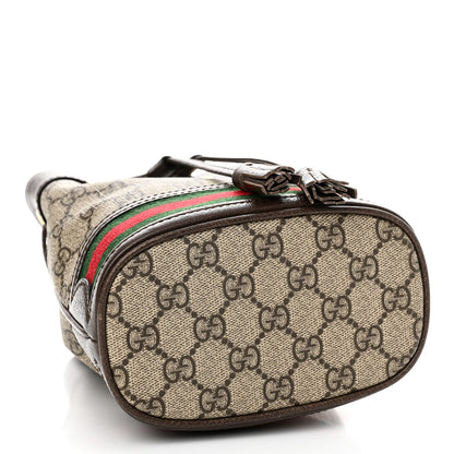 Gucci GG Supreme Monogram Web Mini Ophidia Bucket Bag Brown 4 of 10