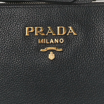 Prada Vitello Daino Double Zip Crossbody Bag Black 11 of 13