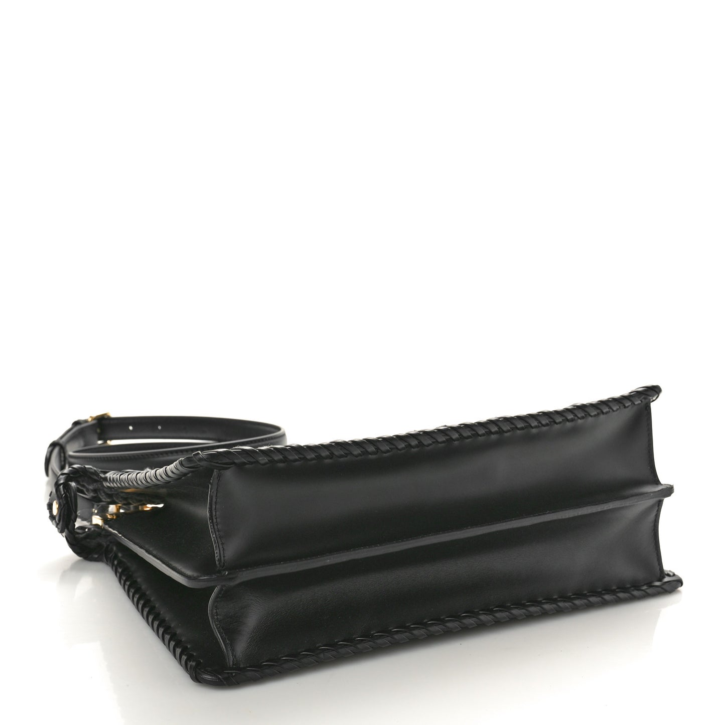 Vitello Shiny Nappa Woven Medium Peekaboo I SEE U Satchel Carbone Slate