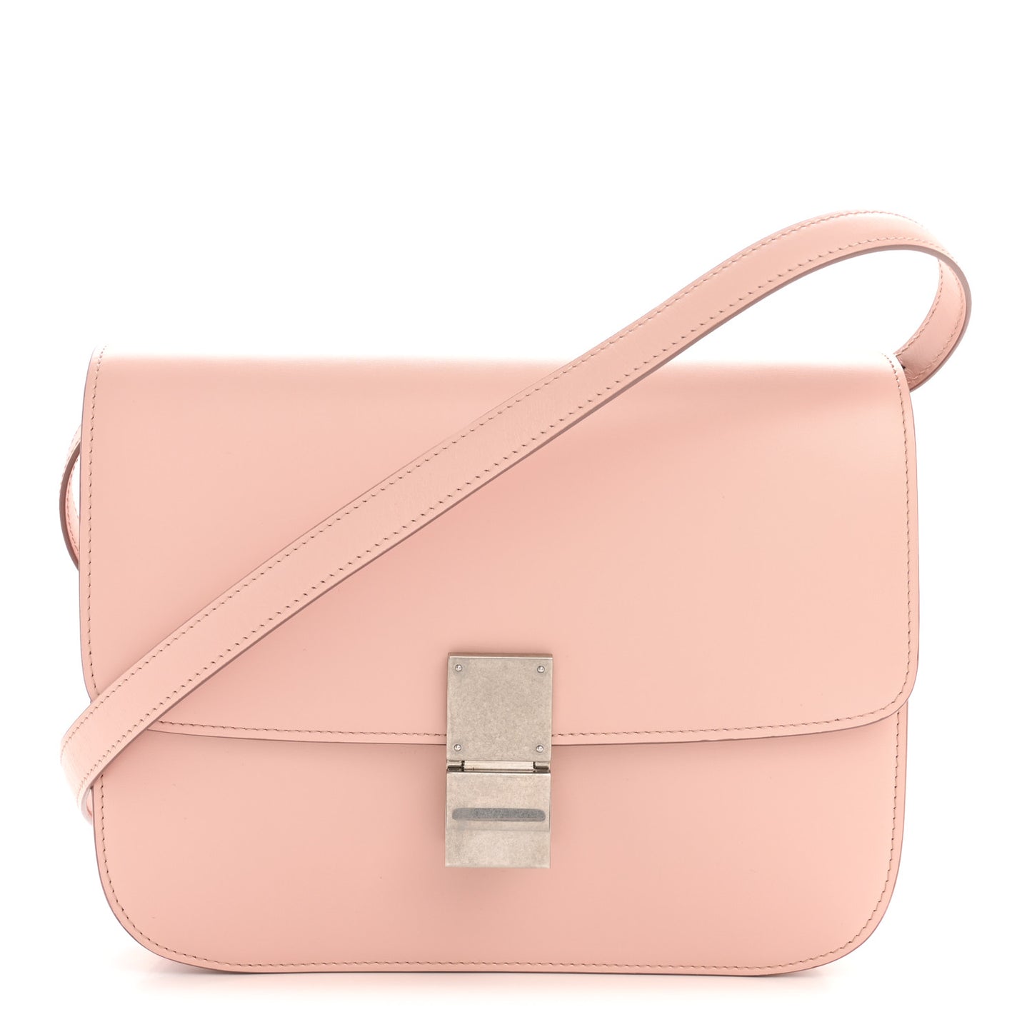 Smooth Calfskin Medium Classic Box Flap Bag Pink